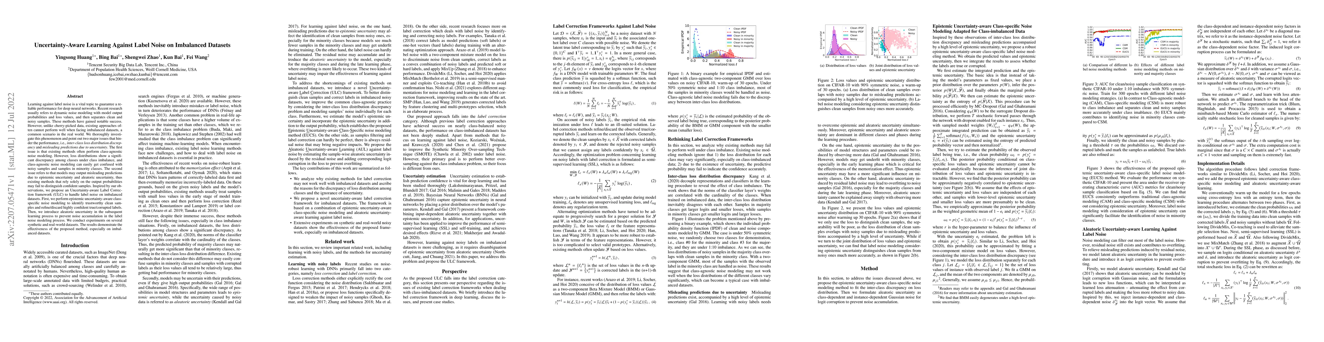 Thumbnail for Uncertainty-Aware Learning Against Label Noise on Imbalanced Datasets