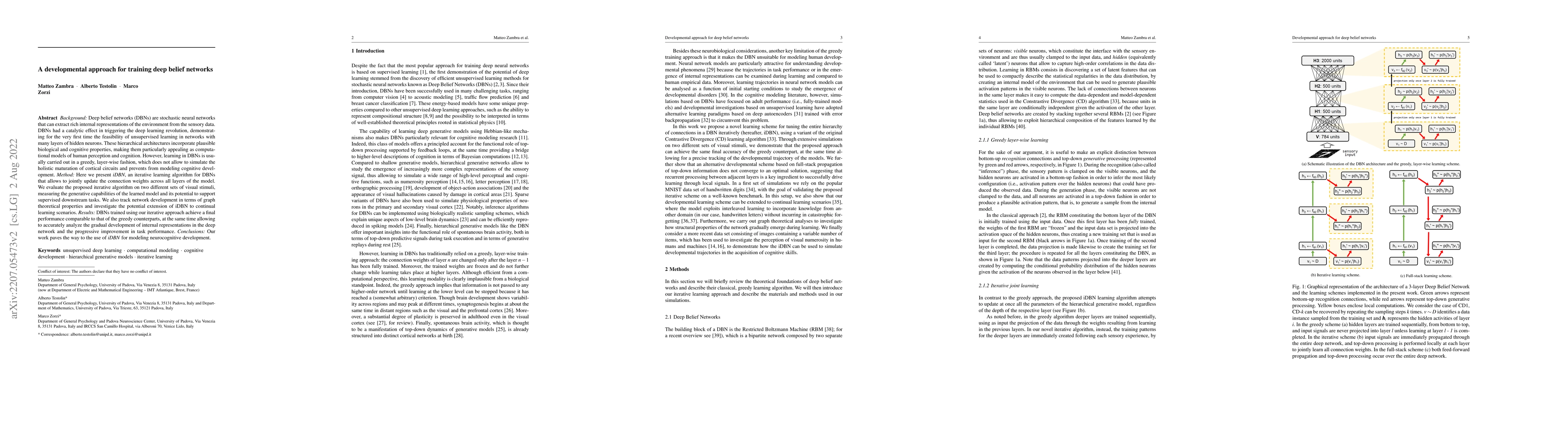 Thumbnail for A developmental approach for training deep belief networks