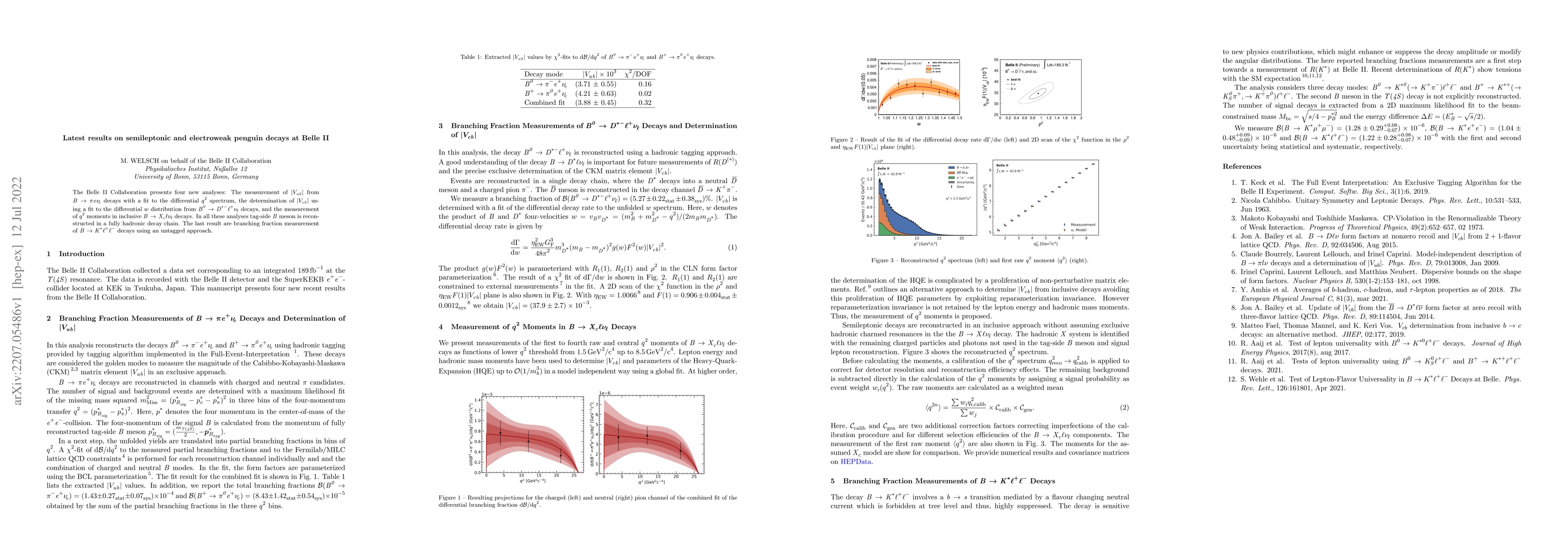 Thumbnail for Latest results on semileptonic and electroweak penguin decays at Belle
  II