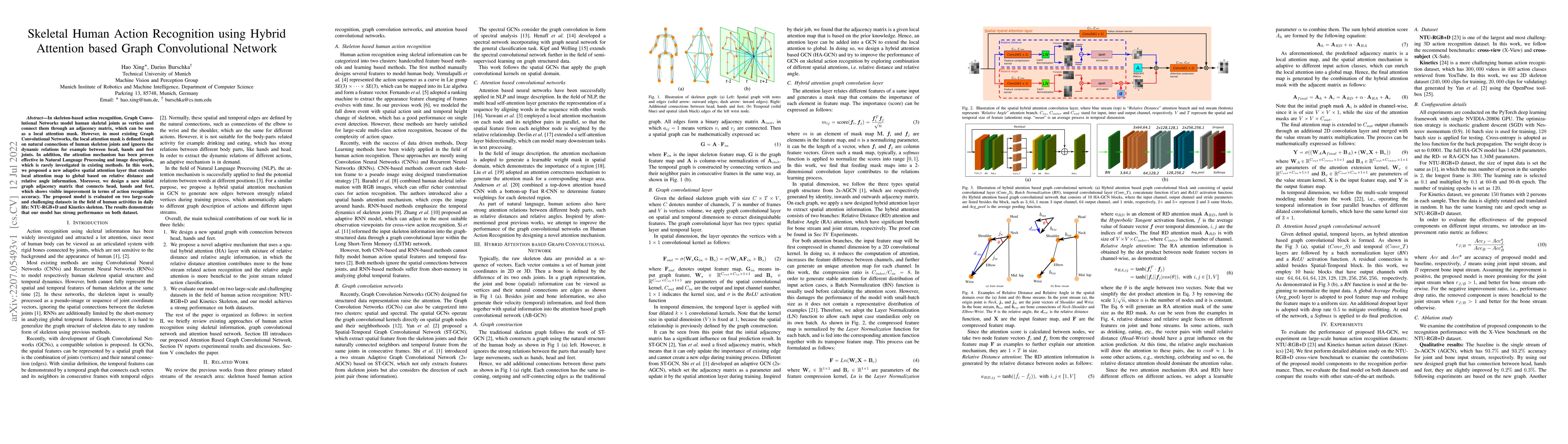 Thumbnail for Skeletal Human Action Recognition using Hybrid Attention based Graph
  Convolutional Network