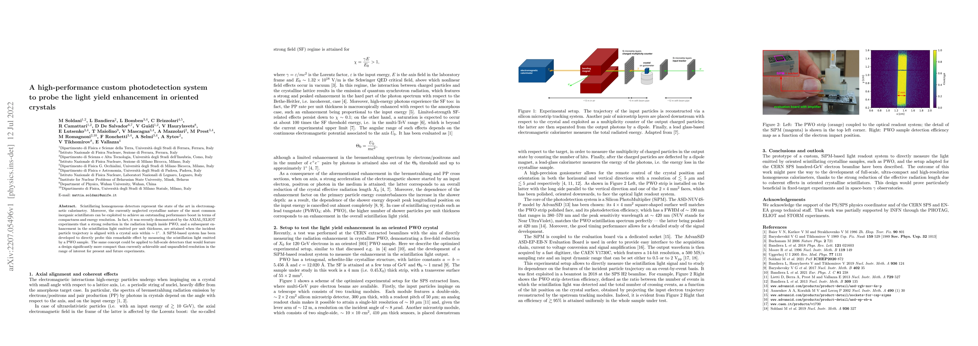 Thumbnail for A high-performance custom photodetection system to probe the light yield
  enhancement in oriented crystals