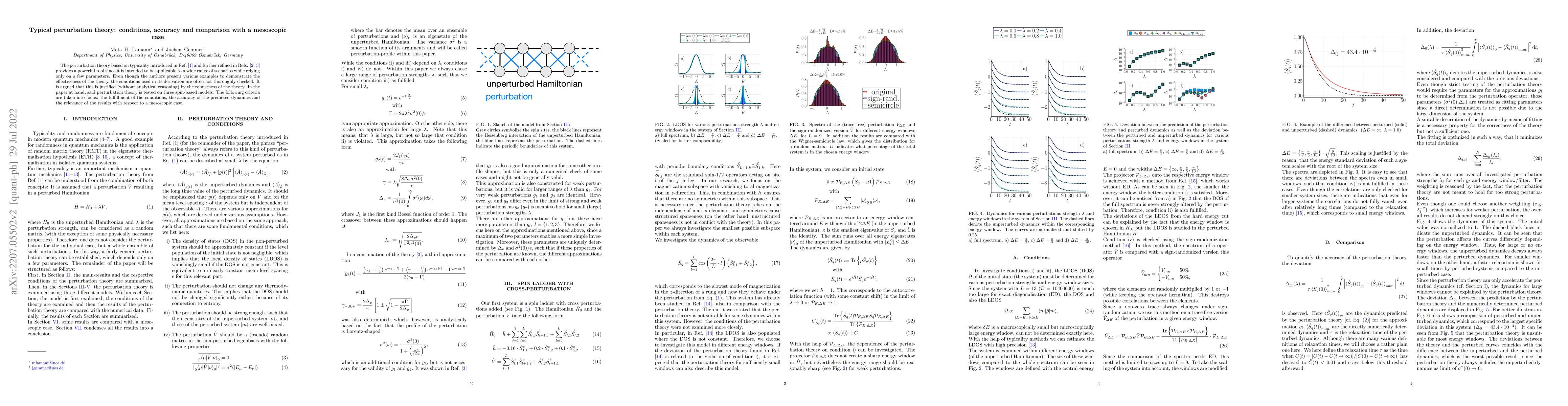Thumbnail for Typical perturbation theory: conditions, accuracy and comparison with a
  mesoscopic case