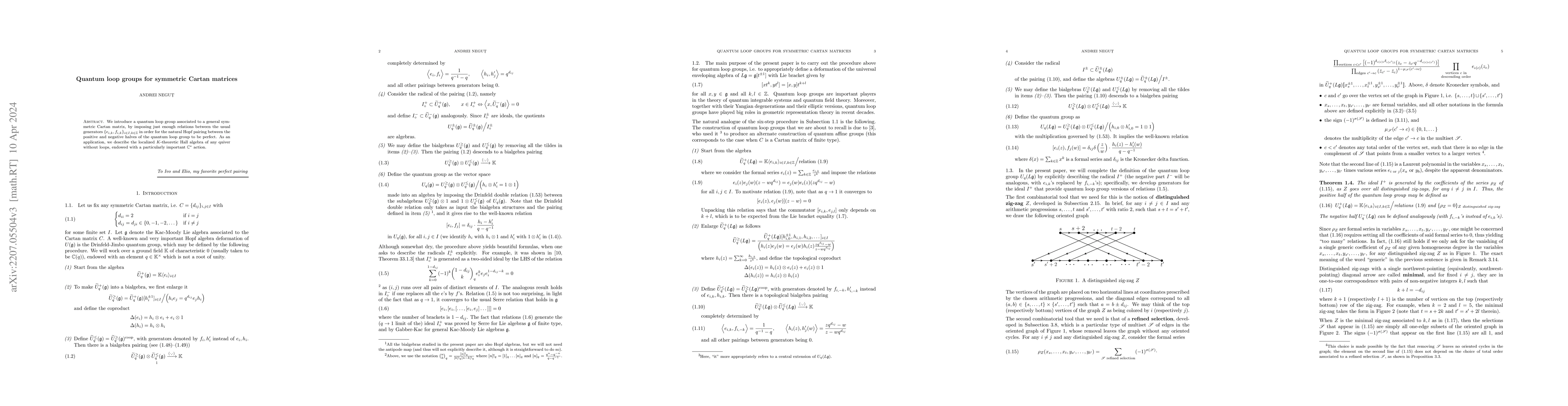 Thumbnail for Quantum loop groups for symmetric Cartan matrices