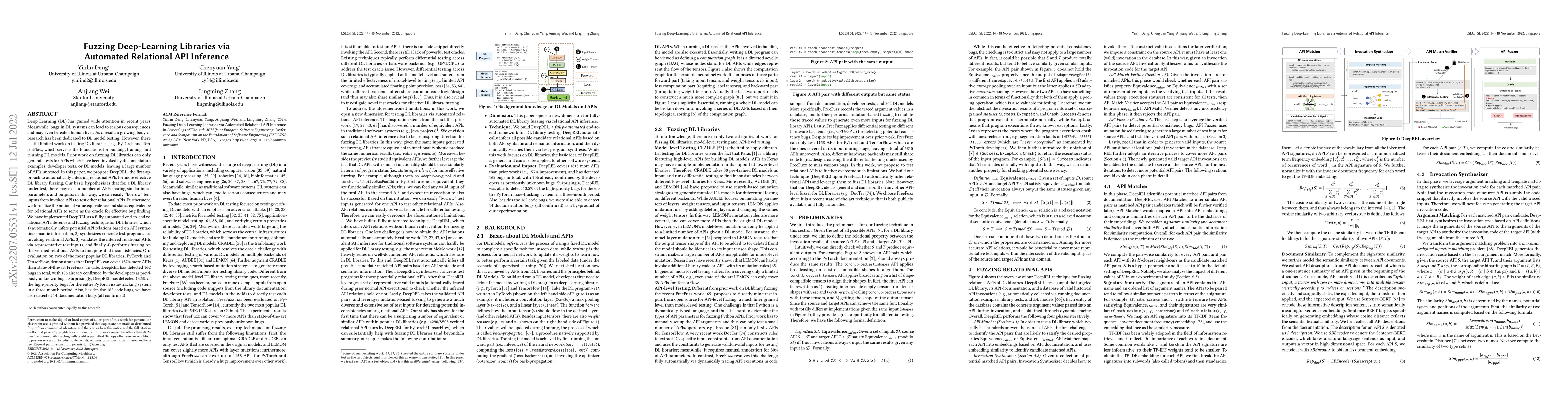 Thumbnail for Fuzzing Deep-Learning Libraries via Automated Relational API Inference