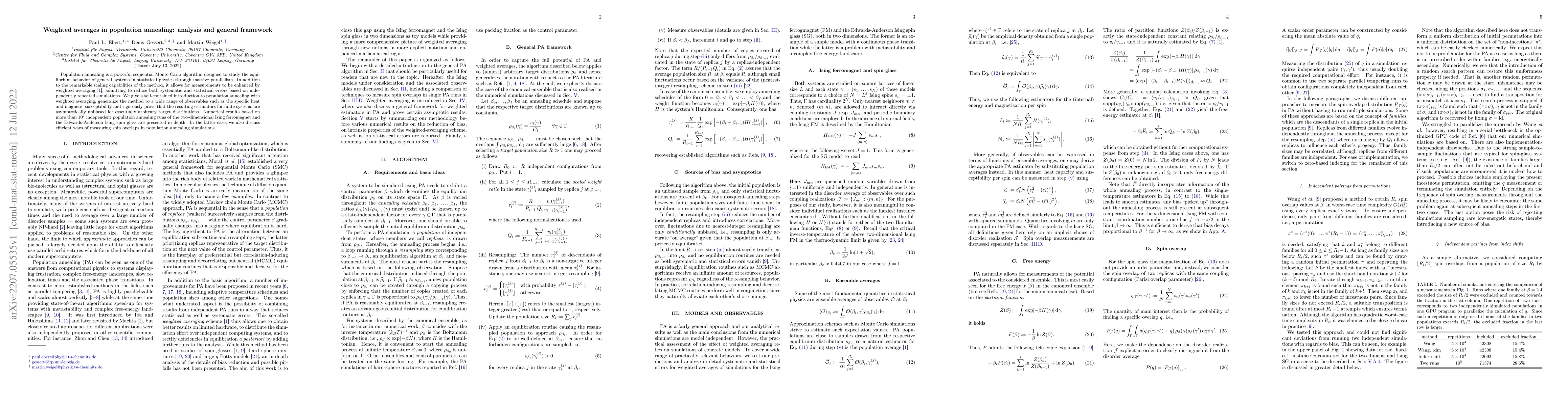 Thumbnail for Weighted averages in population annealing: analysis and general
  framework