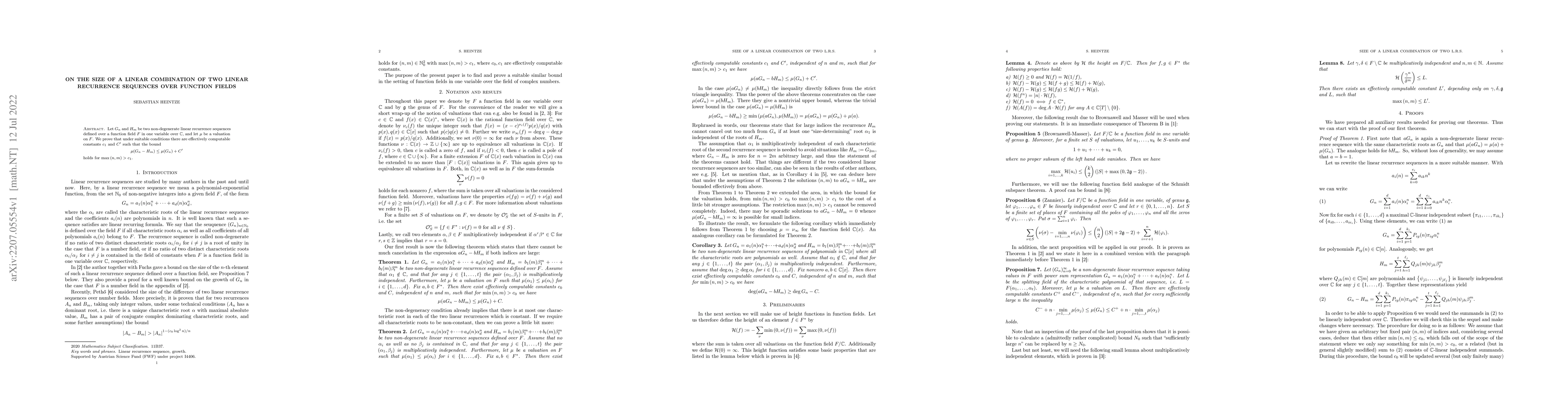 Thumbnail for On the size of a linear combination of two linear recurrence sequences
  over function fields