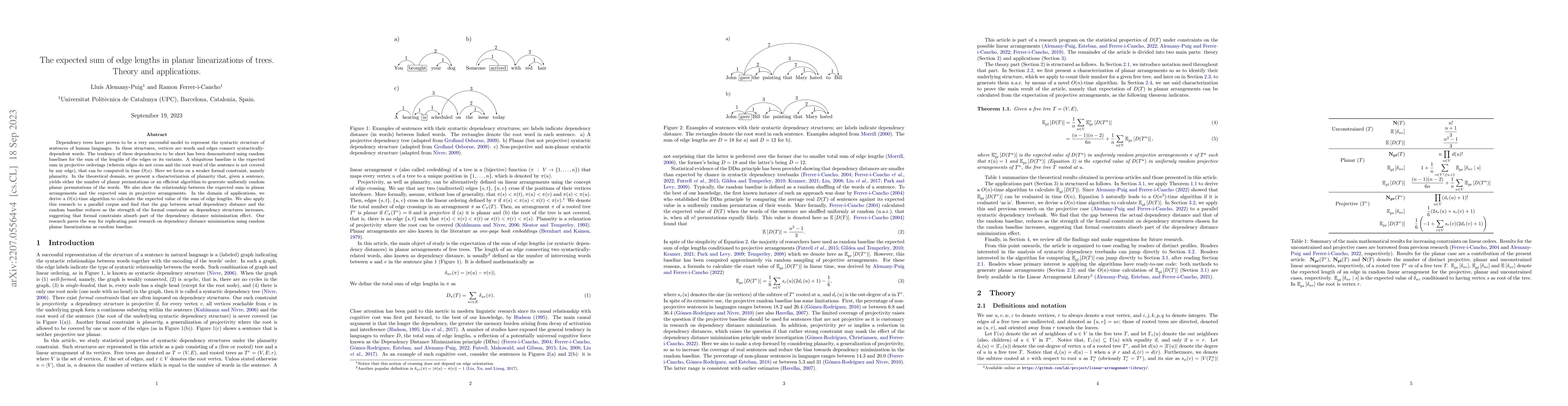 Thumbnail for The expected sum of edge lengths in planar linearizations of trees.
  Theory and applications
