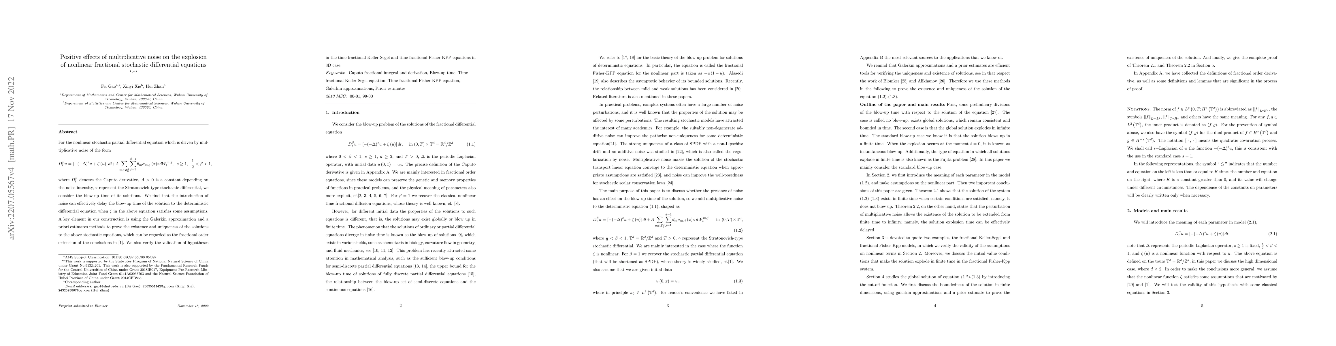 Thumbnail for Positive effects of multiplicative noise on the explosion of nonlinear
  fractional stochastic differential equations