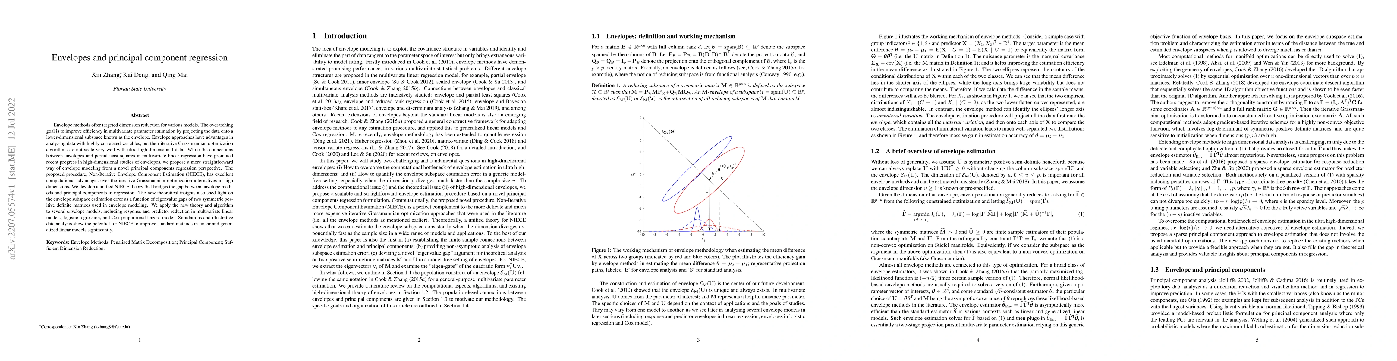 Thumbnail for Envelopes and principal component regression