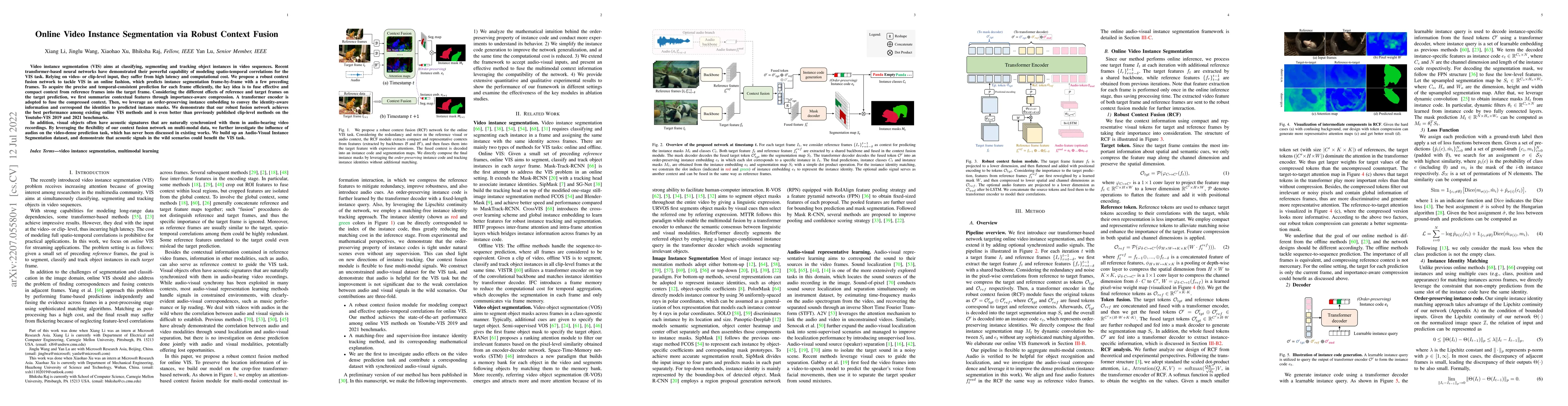 Thumbnail for Online Video Instance Segmentation via Robust Context Fusion