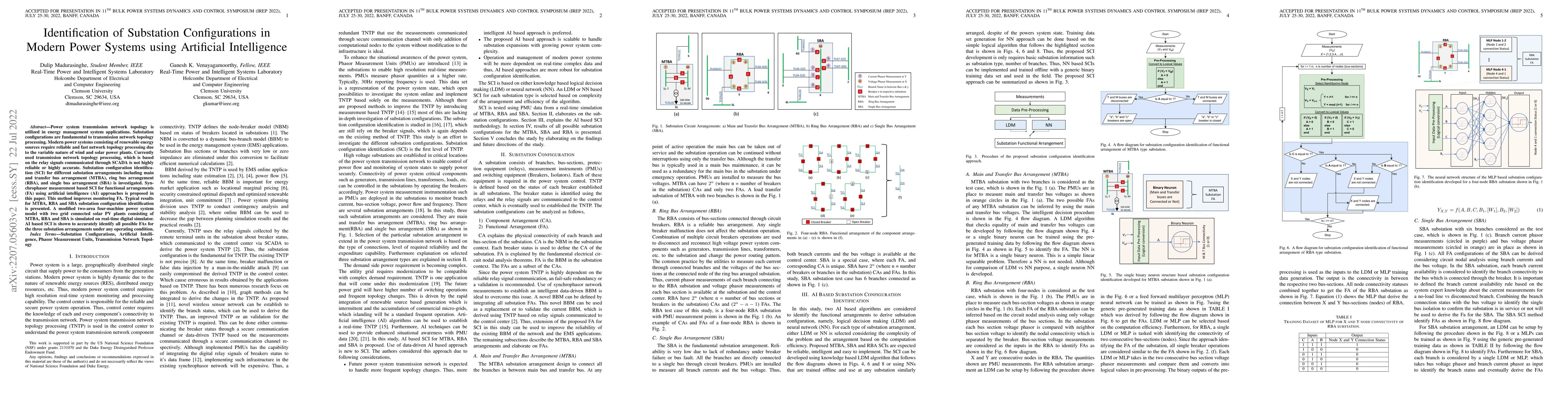 Thumbnail for Identification of Substation Configurations in Modern Power Systems
  using Artificial Intelligence