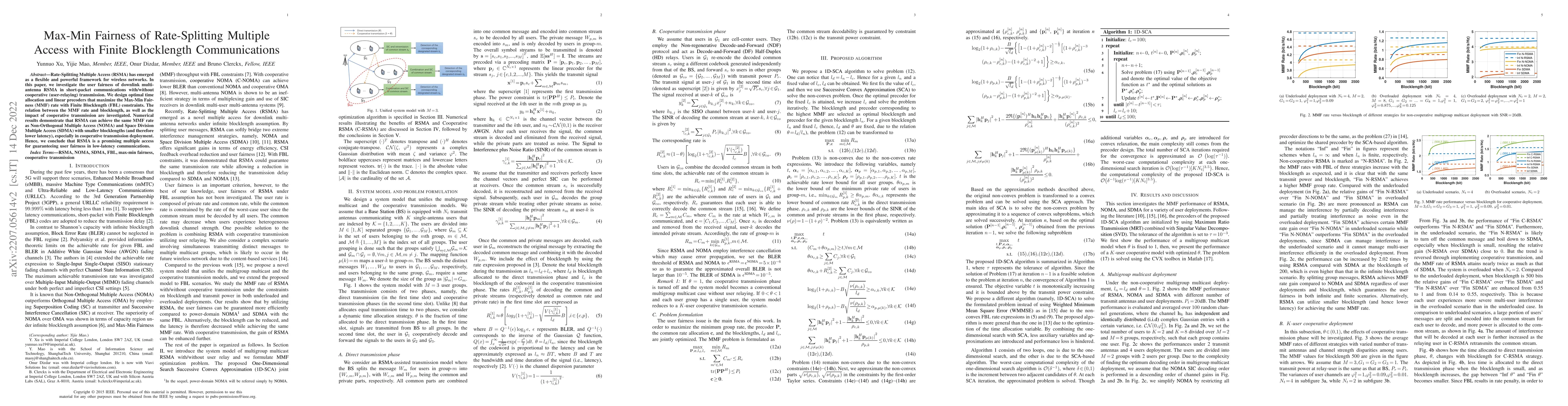 Thumbnail for Max-Min Fairness of Rate-Splitting Multiple Access with Finite
  Blocklength Communications