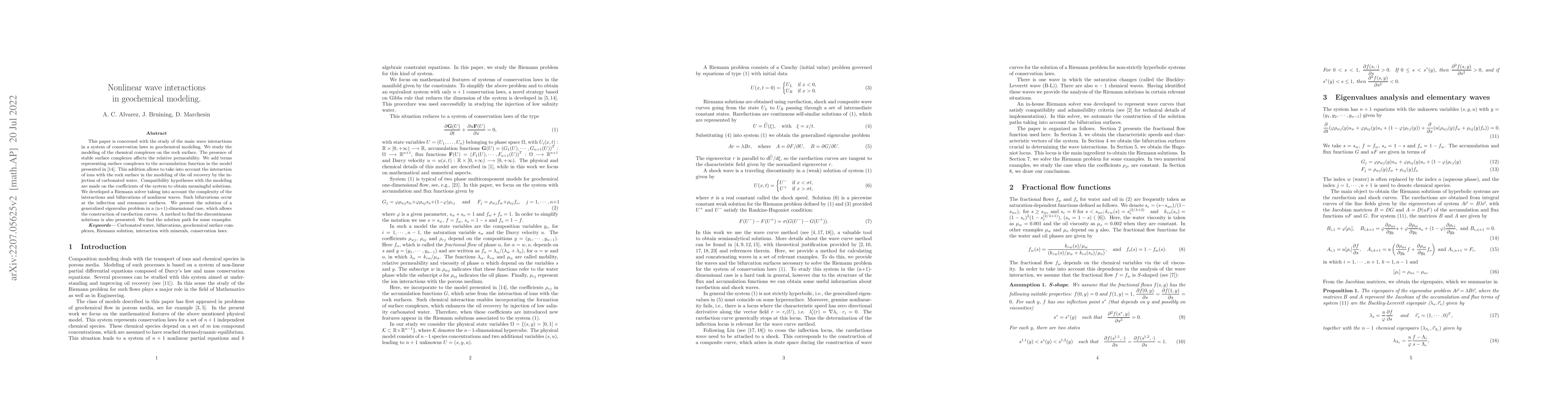 Thumbnail for Nonlinear wave interactions in geochemical modeling