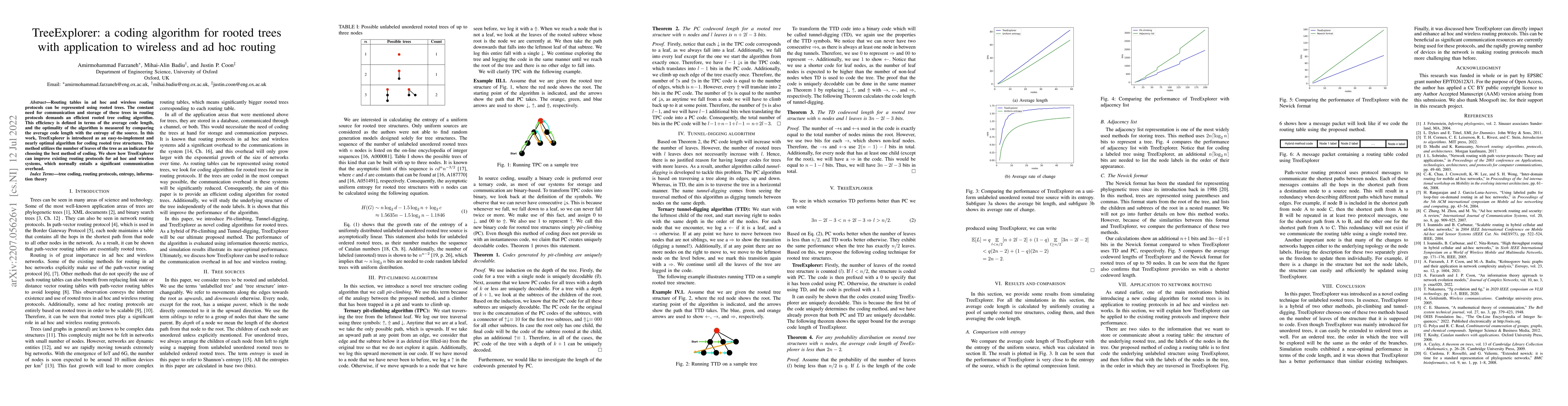 Thumbnail for TreeExplorer: a coding algorithm for rooted trees with application to
  wireless and ad hoc routing