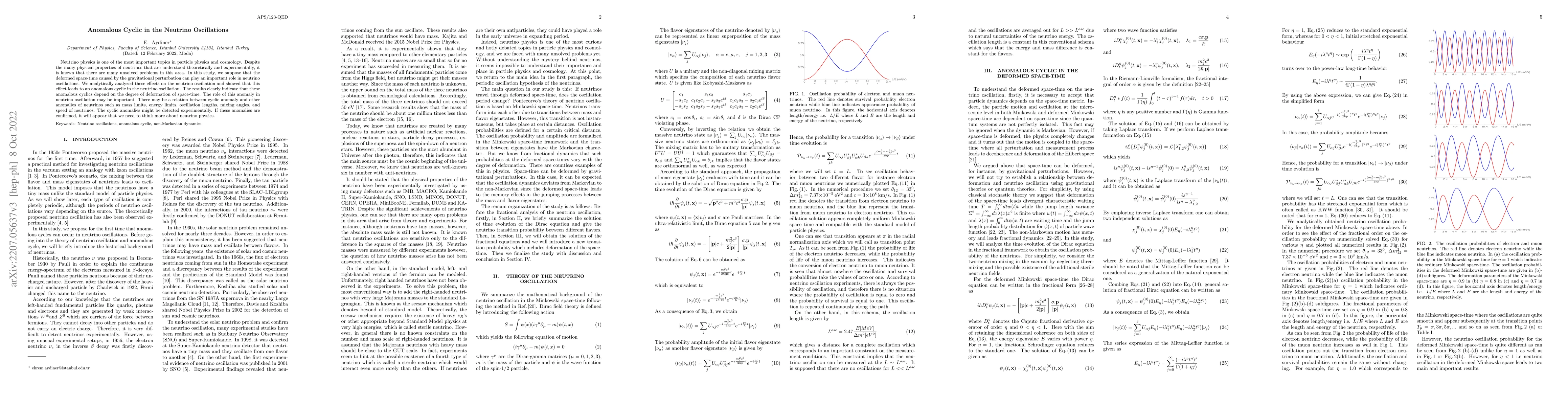 Thumbnail for Anomalous Cyclic in the Neutrino Oscillations