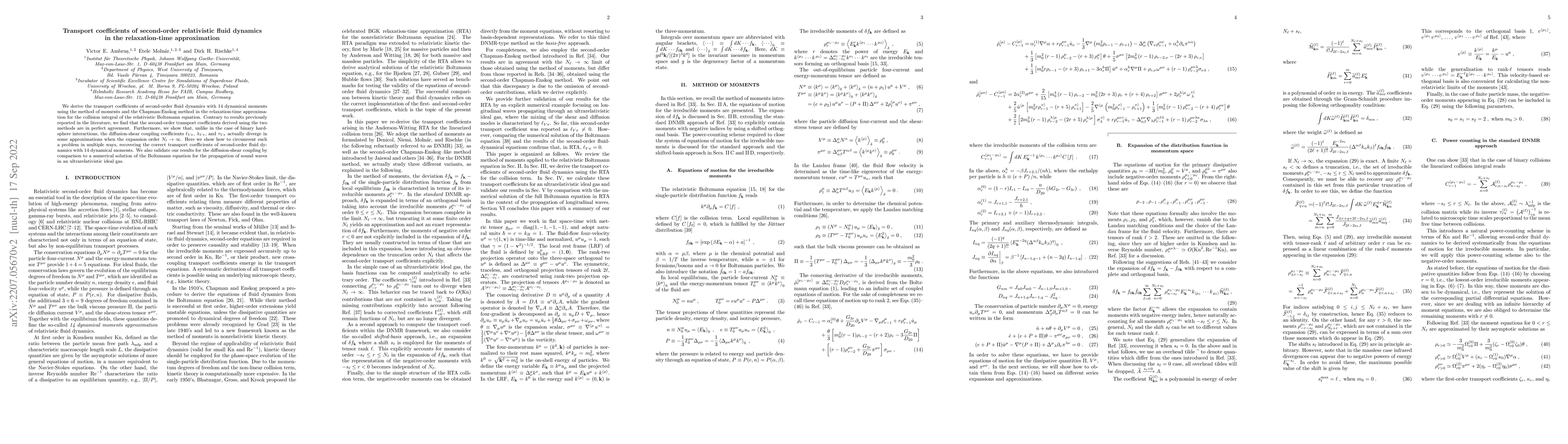 Thumbnail for Transport coefficients of second-order relativistic fluid dynamics in
  the relaxation-time approximation