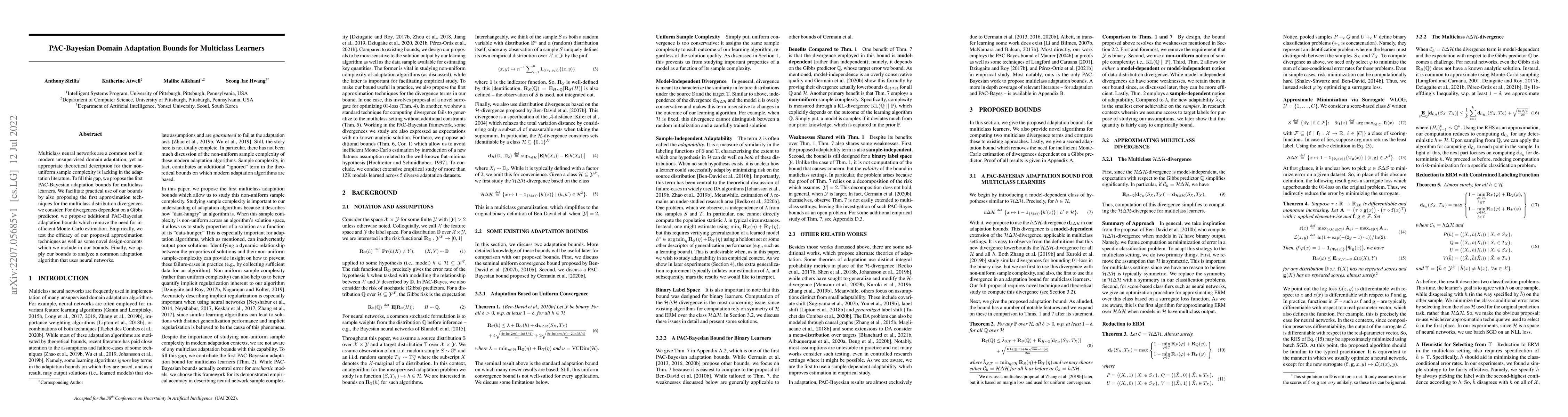 Thumbnail for PAC-Bayesian Domain Adaptation Bounds for Multiclass Learners