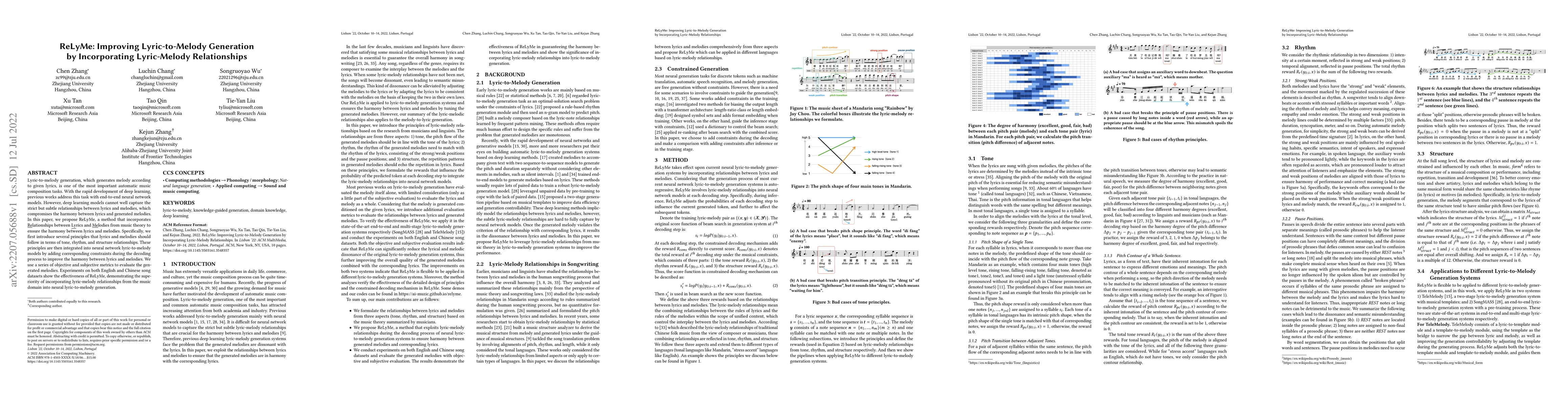 Thumbnail for ReLyMe: Improving Lyric-to-Melody Generation by Incorporating
  Lyric-Melody Relationships