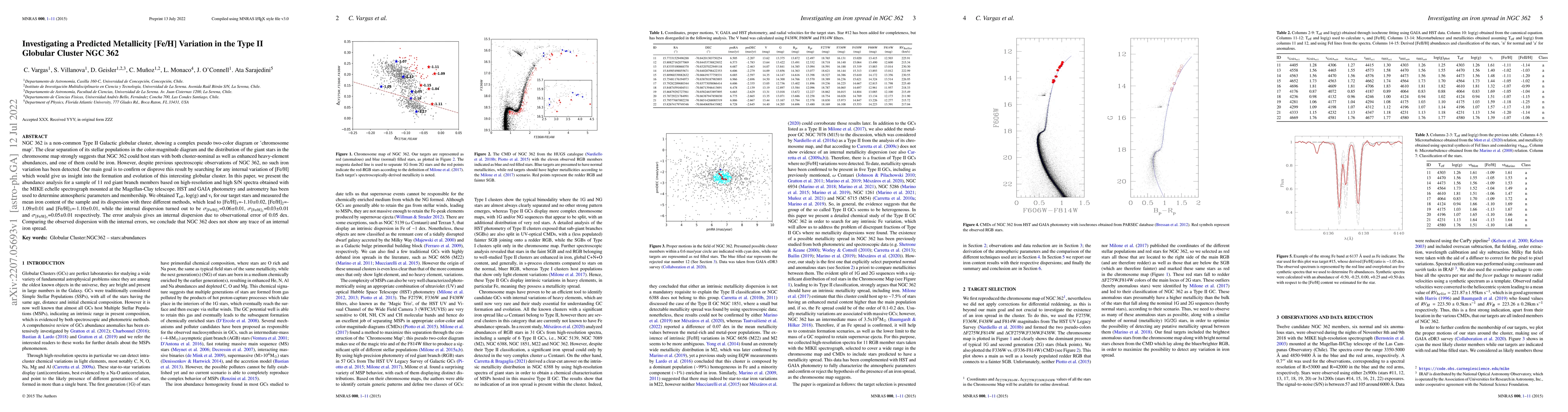 Thumbnail for Investigating a predicted metallicity [Fe/H] variation in the Type II
  Globular Cluster NGC 362