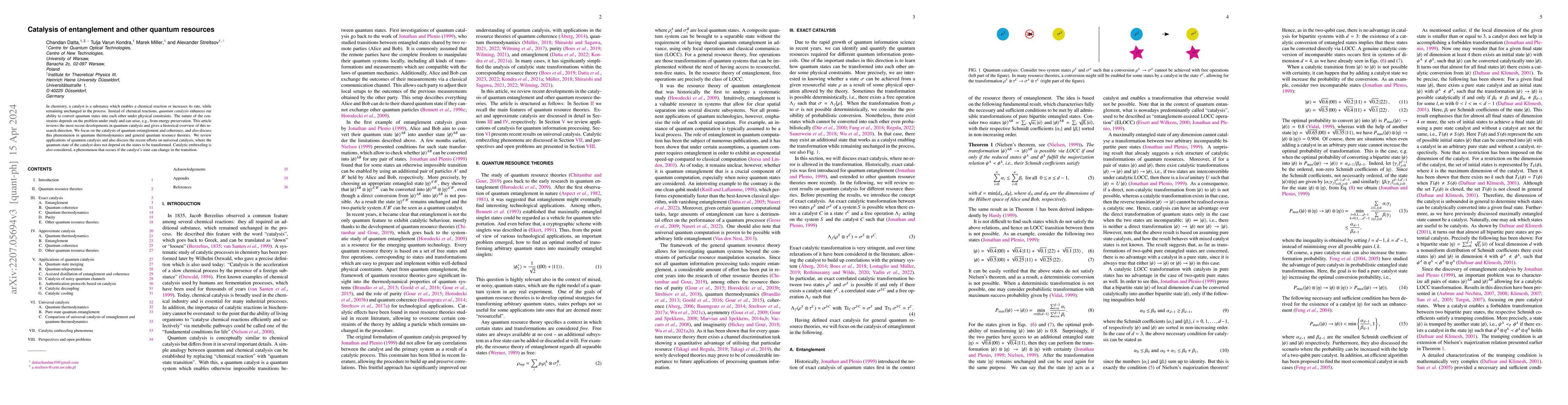 Thumbnail for Catalysis of entanglement and other quantum resources