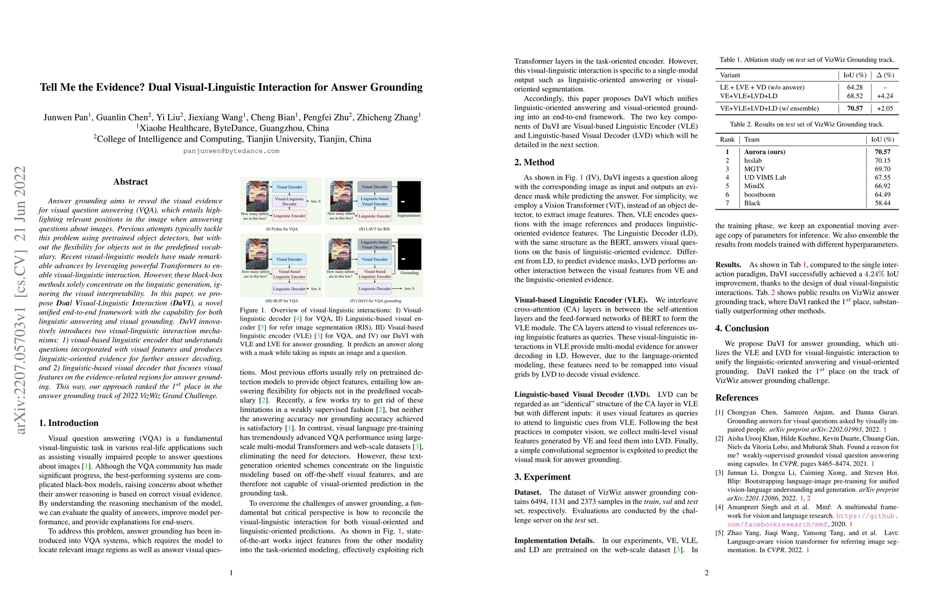 Thumbnail for Tell Me the Evidence? Dual Visual-Linguistic Interaction for Answer
  Grounding