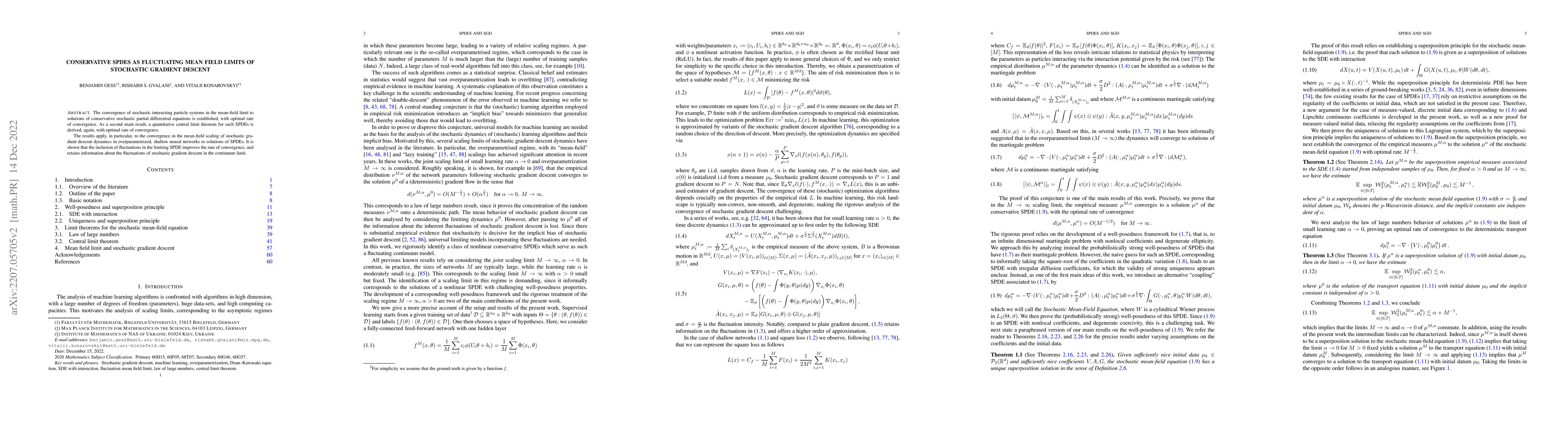Thumbnail for Conservative SPDEs as fluctuating mean field limits of stochastic
  gradient descent