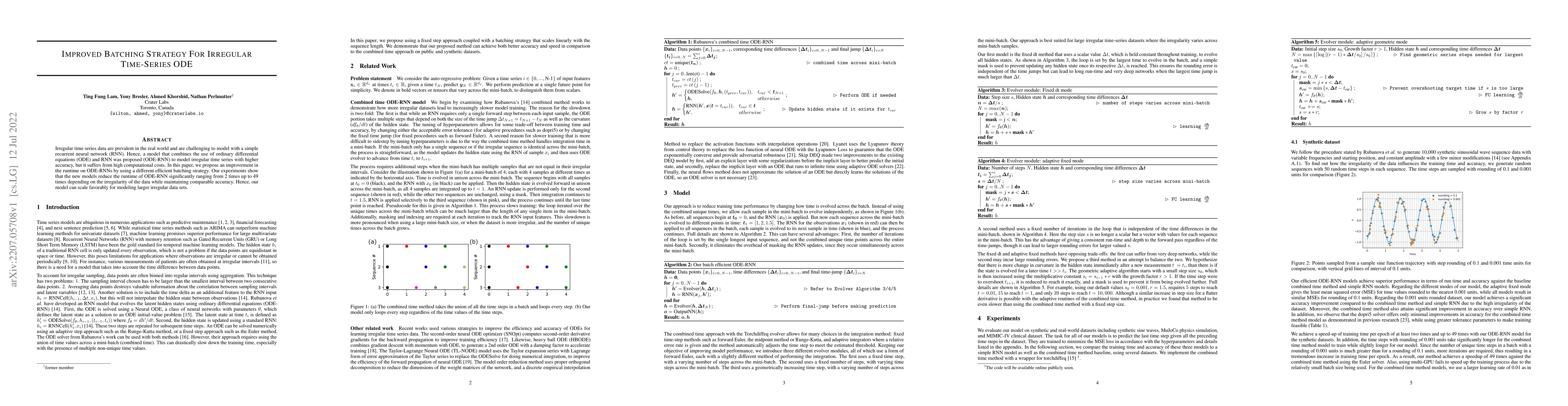 Thumbnail for Improved Batching Strategy For Irregular Time-Series ODE
