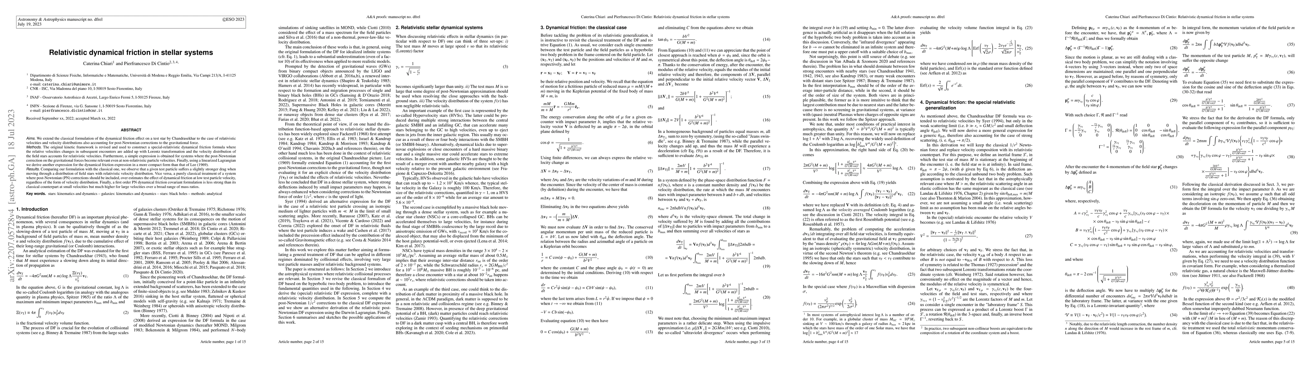Thumbnail for Relativistic dynamical friction in stellar systems