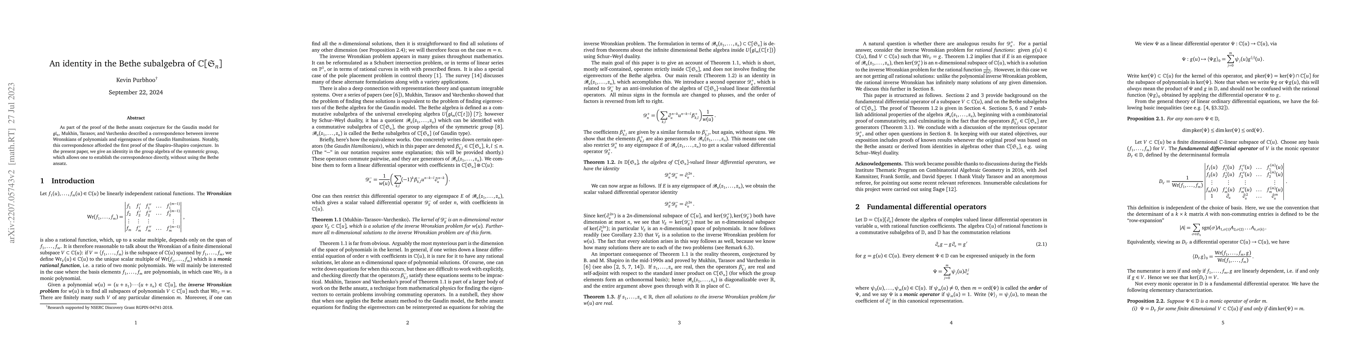 Thumbnail for An identity in the Bethe subalgebra of $\mathbb{C}[\mathfrak{S}_n]$
