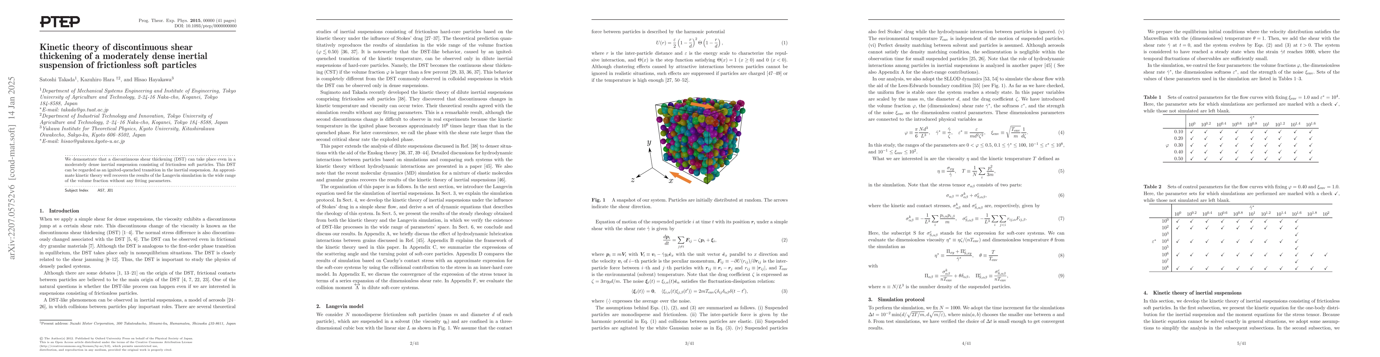 Thumbnail for Kinetic theory of discontinuous shear thickening of a moderately dense
  inertial suspension of frictionless soft particles