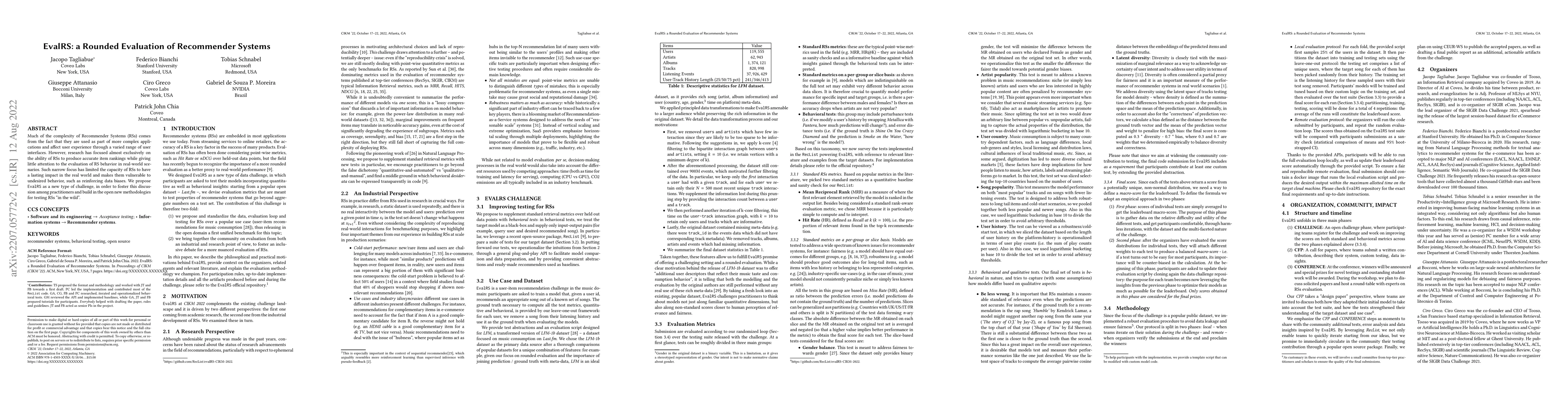 Thumbnail for EvalRS: a Rounded Evaluation of Recommender Systems