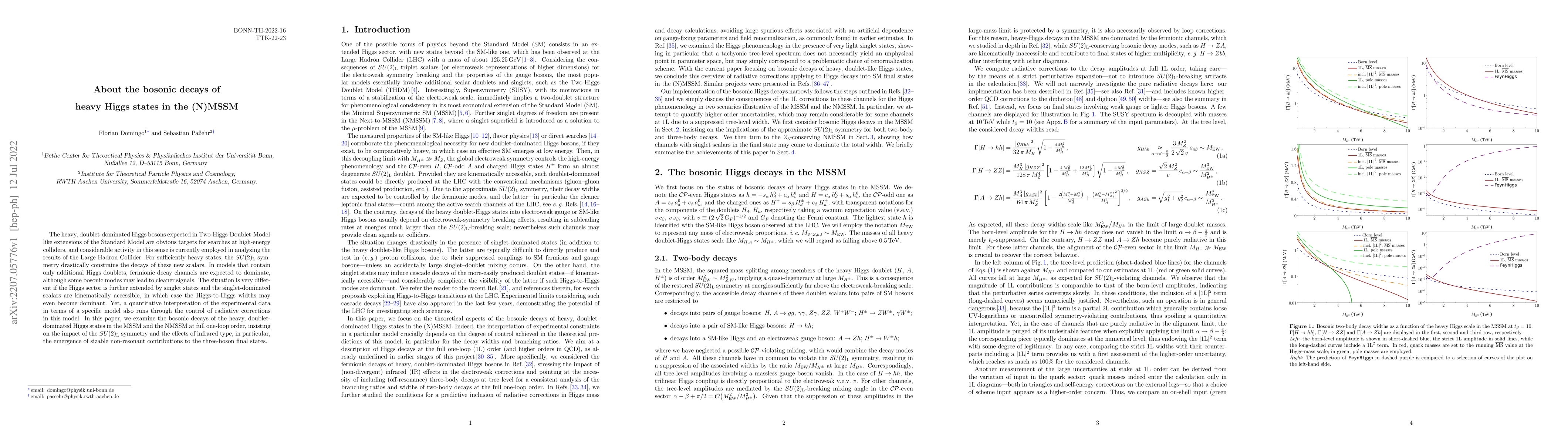 Thumbnail for About the bosonic decays of heavy Higgs states in the (N)MSSM