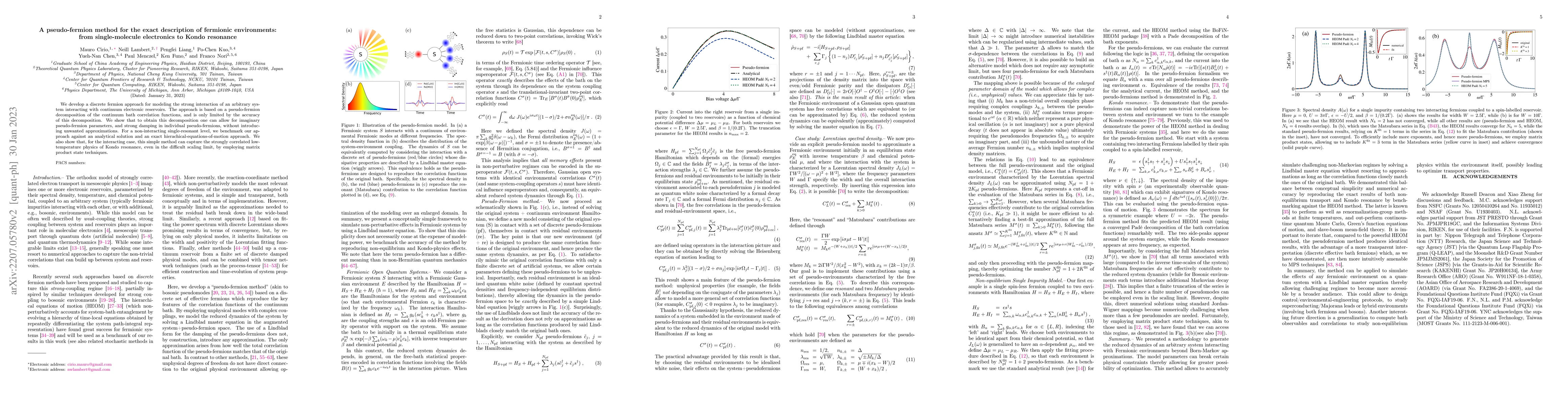 Thumbnail for A pseudo-fermion method for the exact description of fermionic
  environments: from single-molecule electronics to Kondo resonance