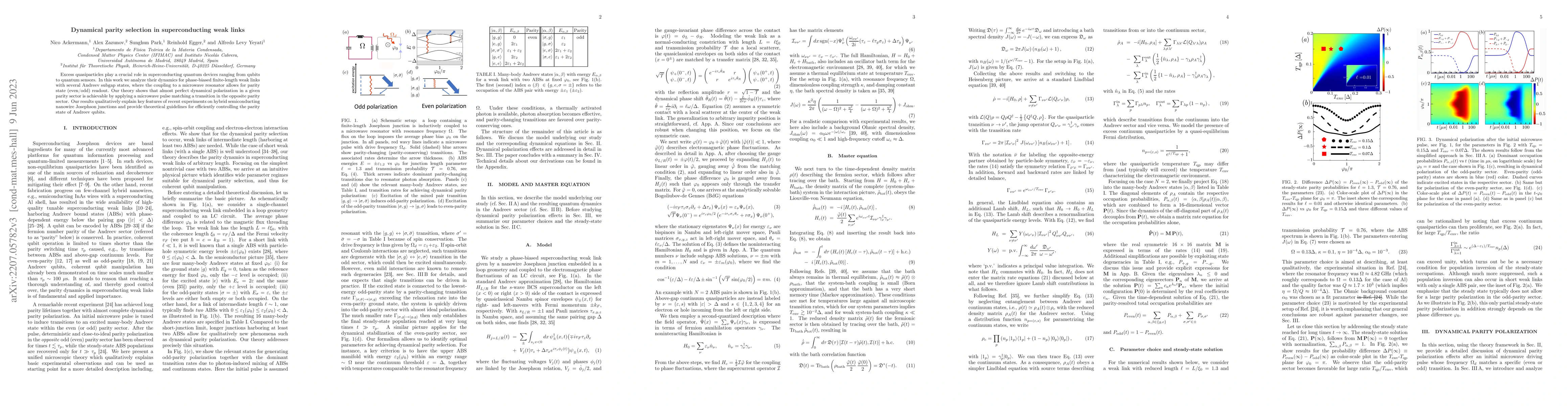Thumbnail for Dynamical parity selection in superconducting weak links