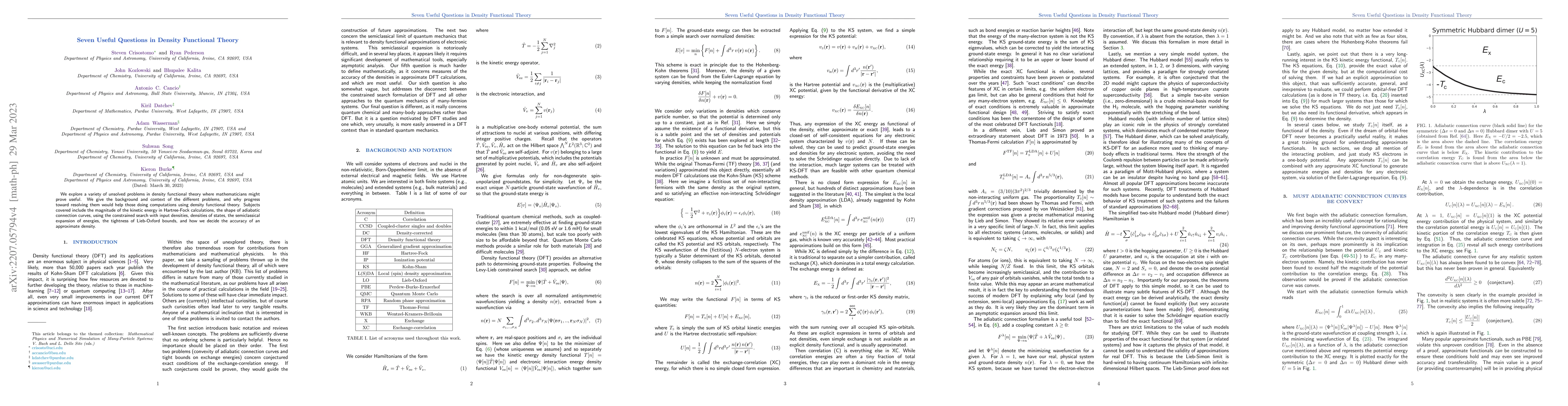 Thumbnail for Seven Useful Questions in Density Functional Theory