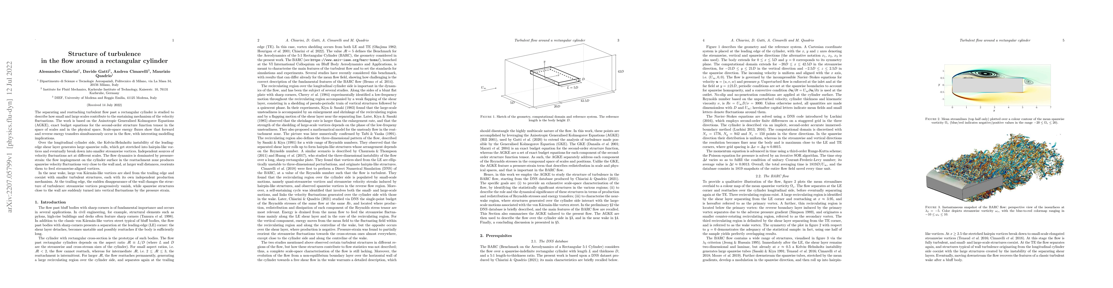 Thumbnail for Structure of turbulence in the flow around a rectangular cylinder