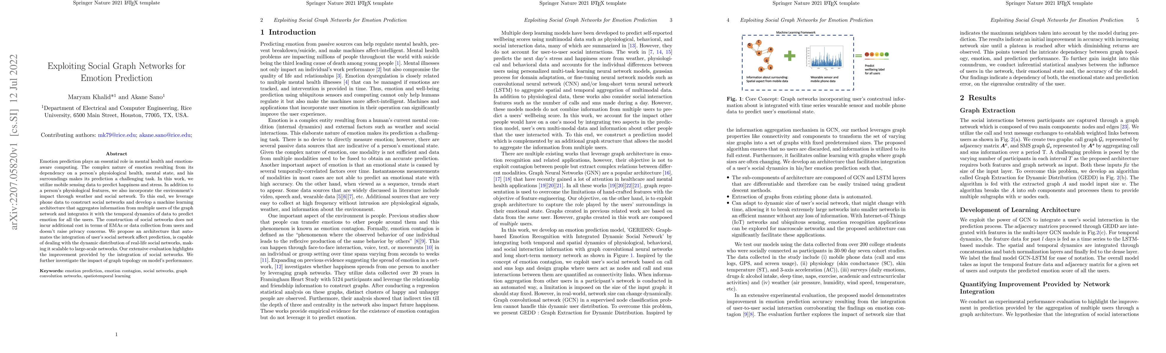 Thumbnail for Exploiting Social Graph Networks for Emotion Prediction