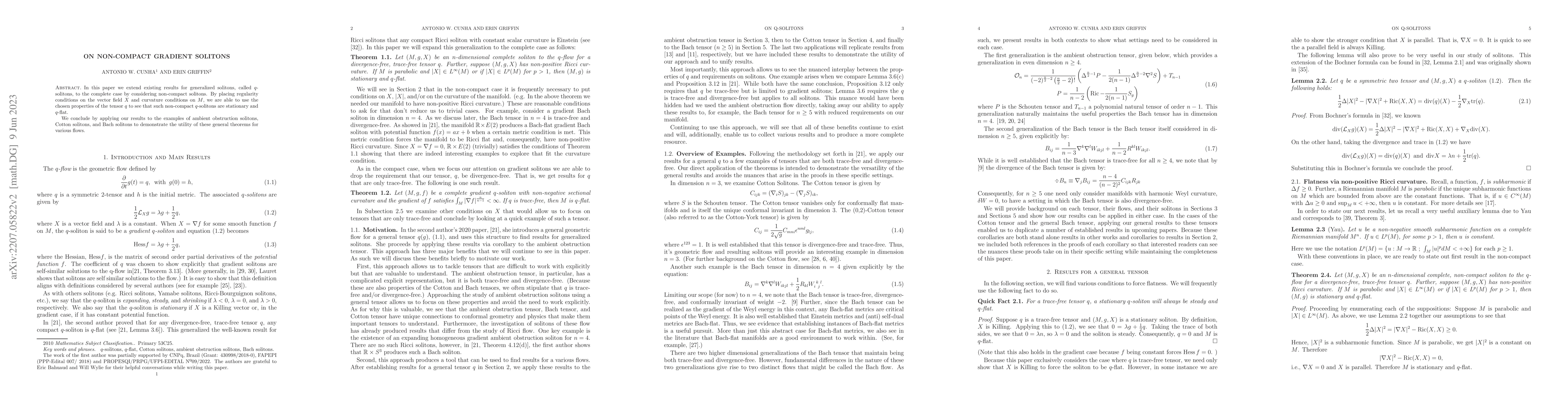 Thumbnail for On non-compact gradient solitons