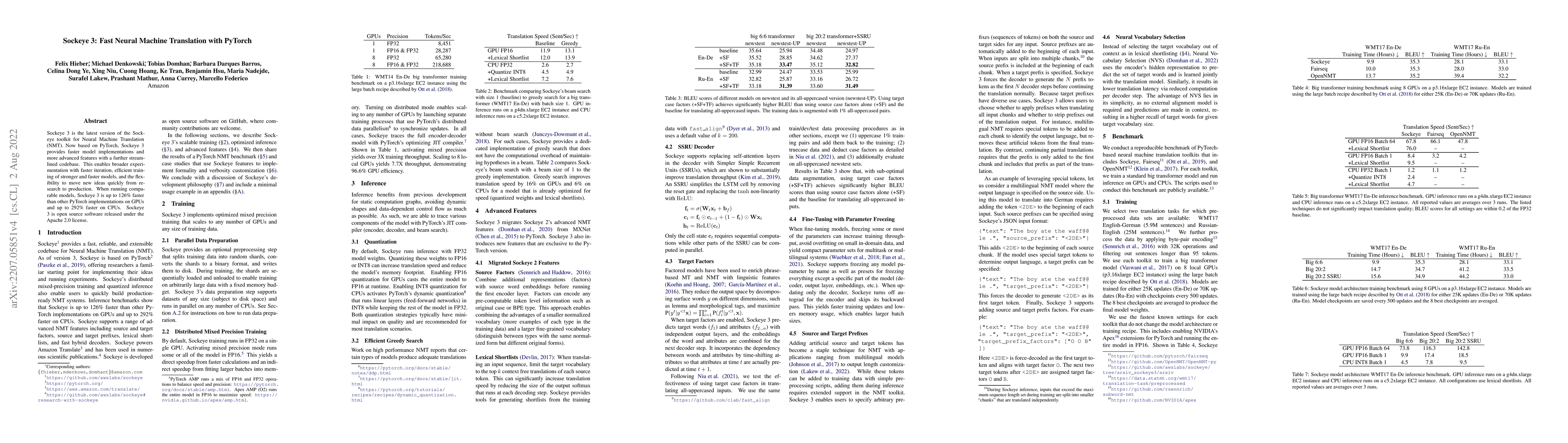 Thumbnail for Sockeye 3: Fast Neural Machine Translation with PyTorch