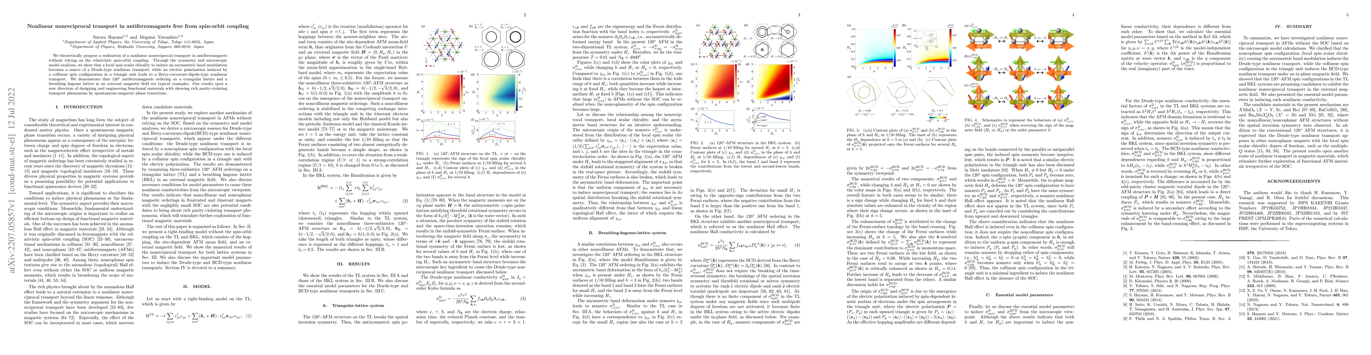 Thumbnail for Nonlinear nonreciprocal transport in antiferromagnets free from
  spin-orbit coupling