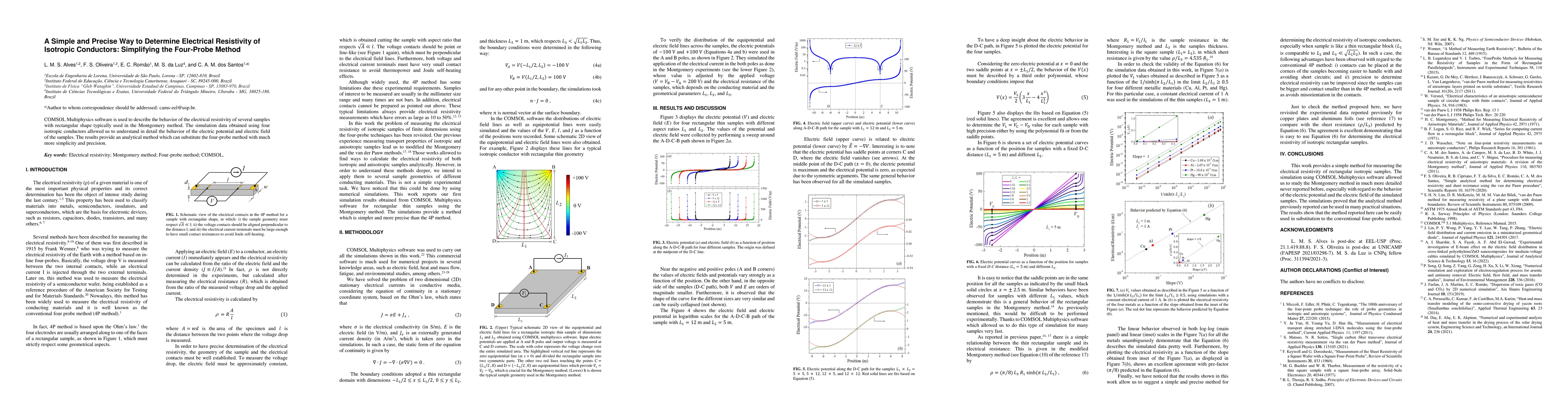Thumbnail for A Simple and Precise Way to Determine Electrical Resistivity of
  Isotropic Conductors: Simplifying the Four-Probe Method