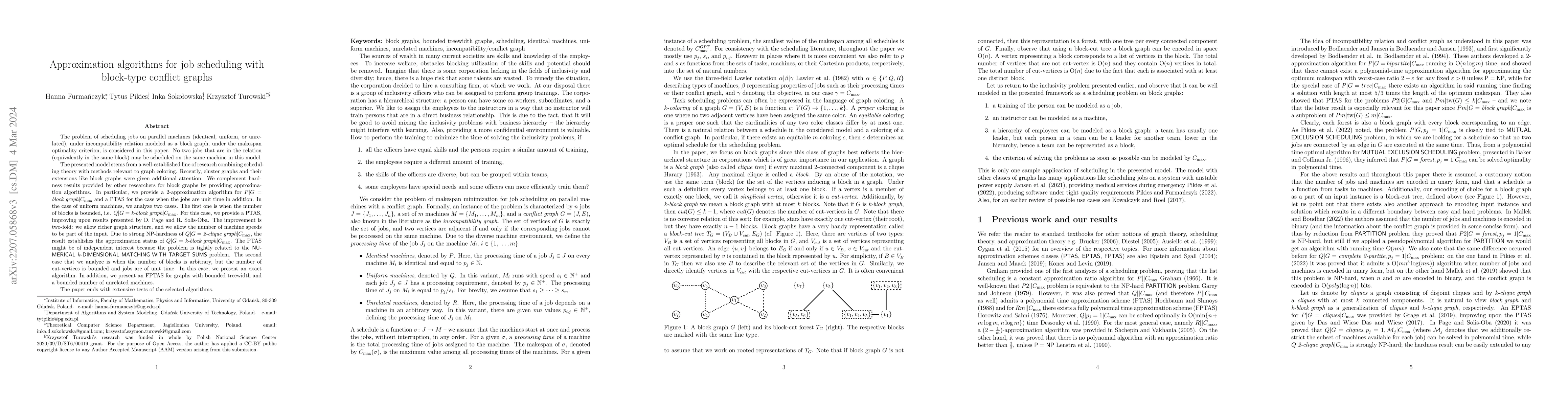 Thumbnail for Approximation algorithms for job scheduling with block-type conflict
  graphs