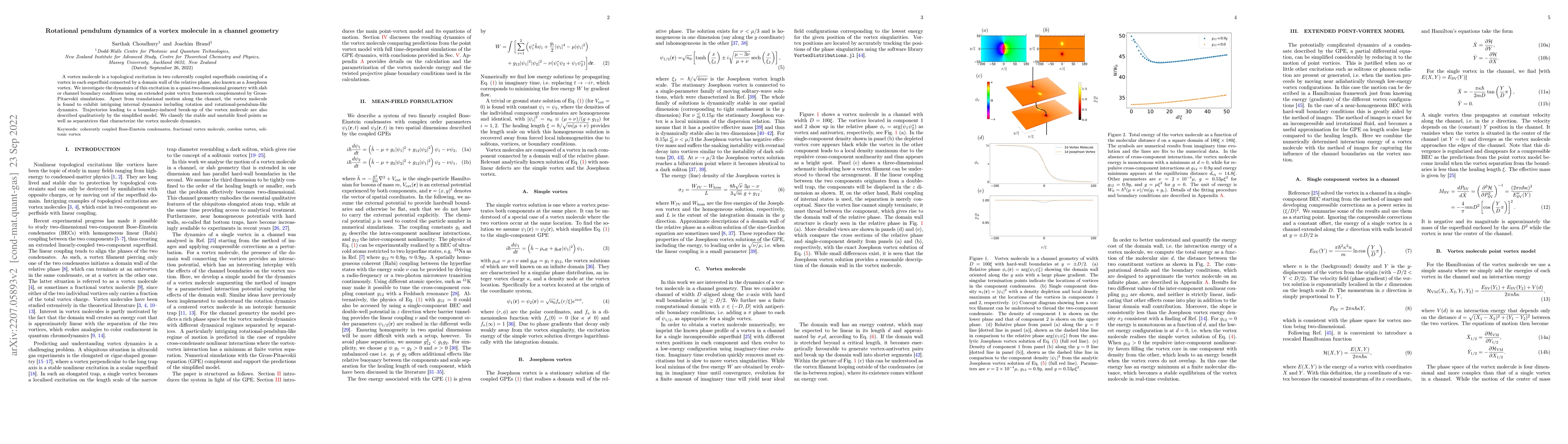 Thumbnail for Rotational pendulum dynamics of a vortex molecule in a channel geometry