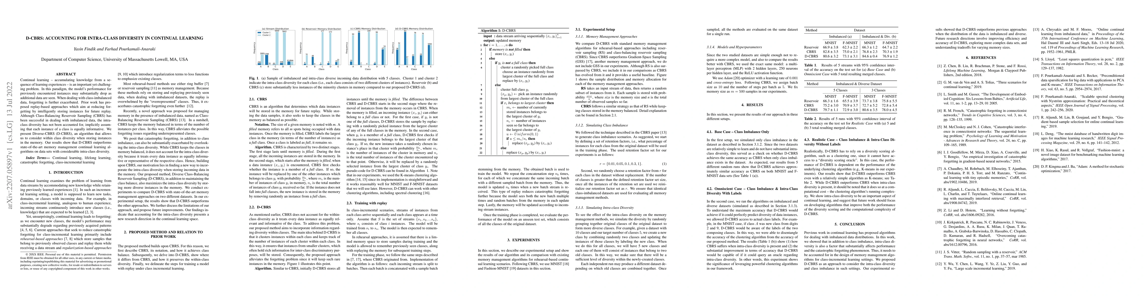 Thumbnail for D-CBRS: Accounting For Intra-Class Diversity in Continual Learning