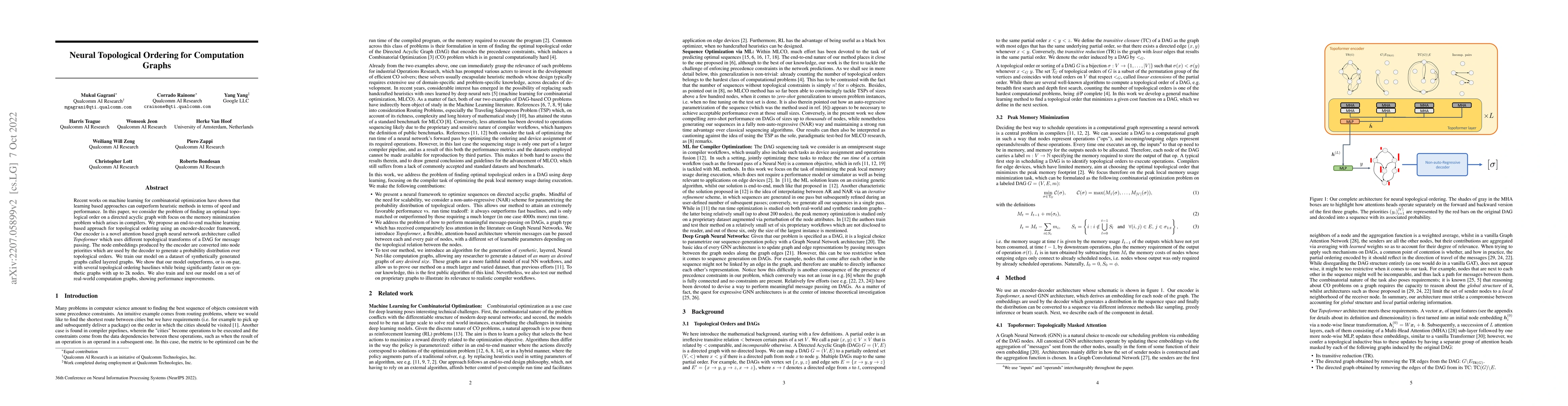 Thumbnail for Neural Topological Ordering for Computation Graphs