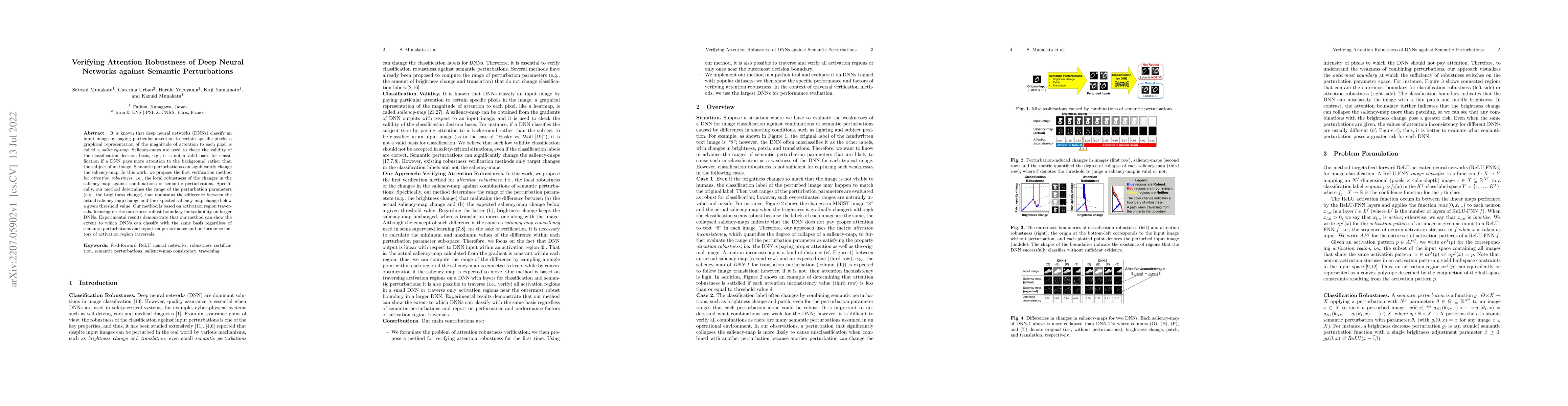 Thumbnail for Verifying Attention Robustness of Deep Neural Networks against Semantic
  Perturbations