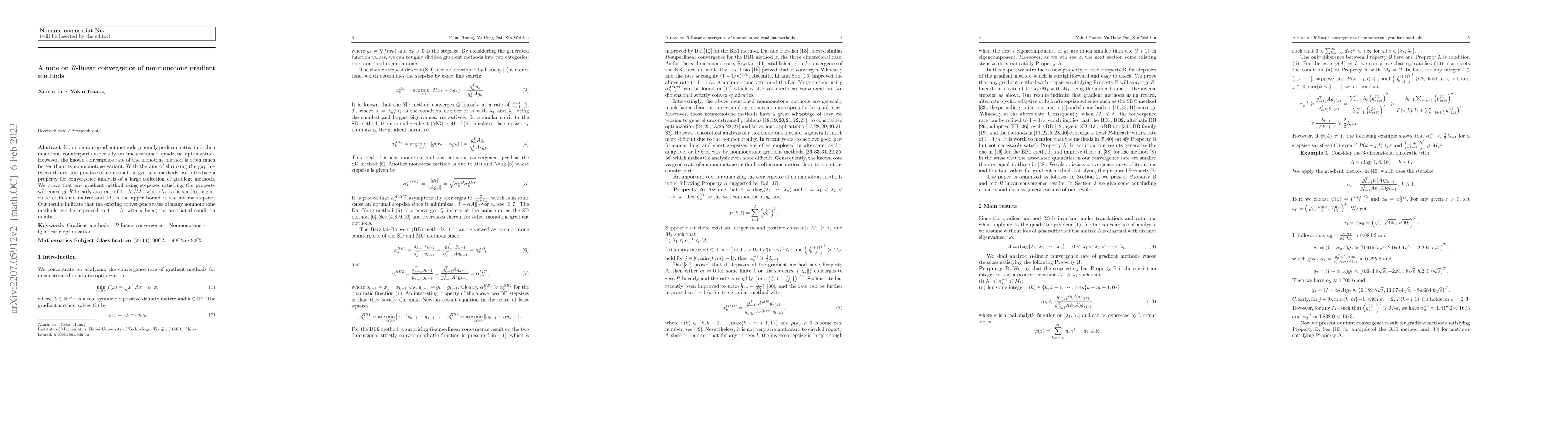 Thumbnail for A note on $R$-linear convergence of nonmonotone gradient methods