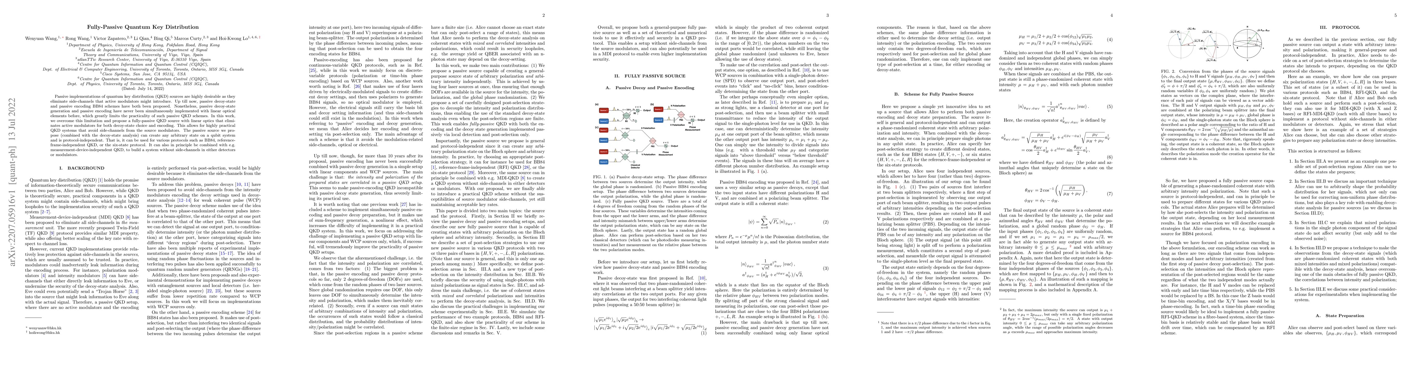 Thumbnail for Fully-Passive Quantum Key Distribution