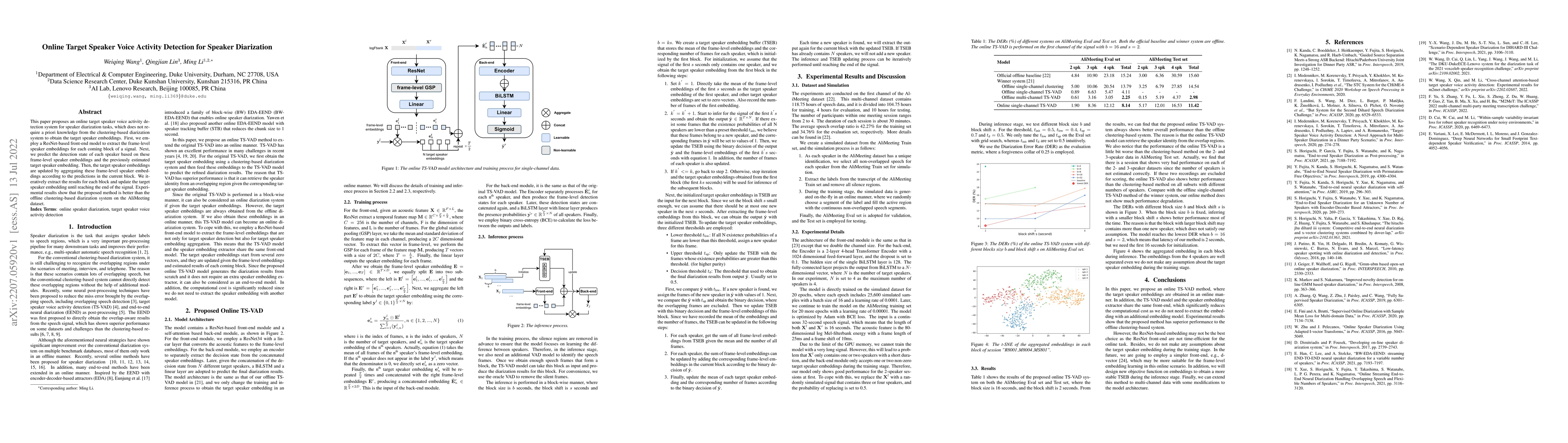 Thumbnail for Online Target Speaker Voice Activity Detection for Speaker Diarization