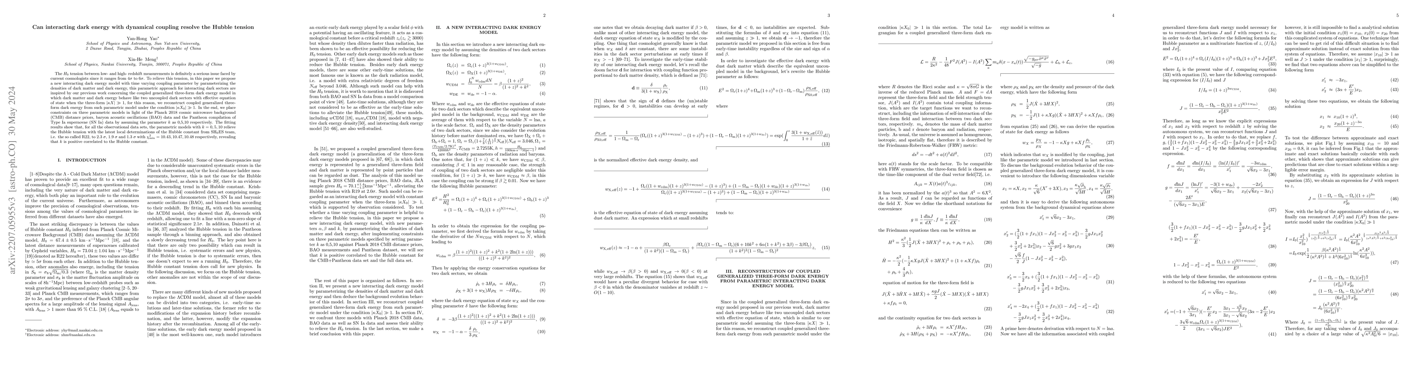 Thumbnail for Can interacting dark energy with dynamical coupling resolve the Hubble
  tension